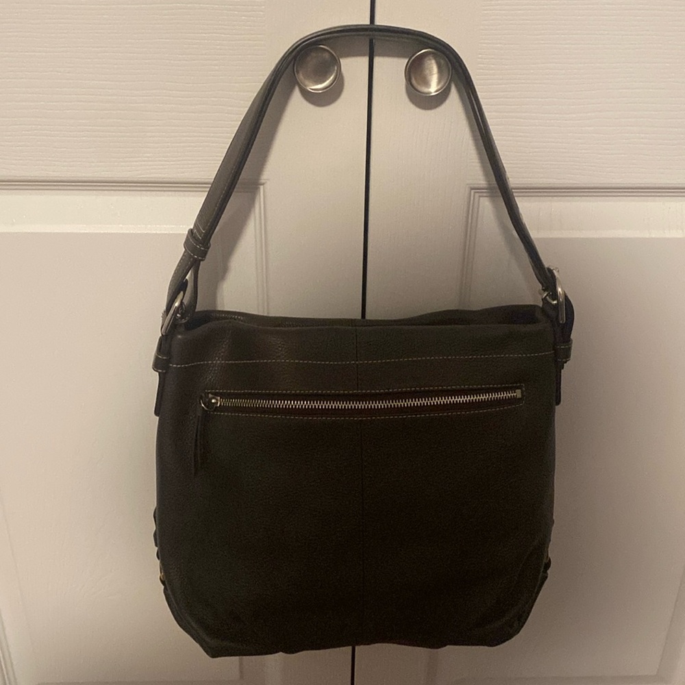 COACH🤎Chocolate Brown🤎Pebble Leather Duffle Shoulder/Crossbody Bag/Like New - Picture 2 of 11